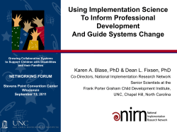 Using Implementation Science To Inform Professional Development