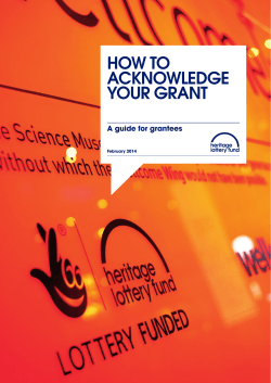 HOW TO ACKNOWLEDGE YOUR GRANT A guide for grantees