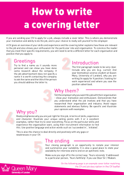 How to write a covering letter