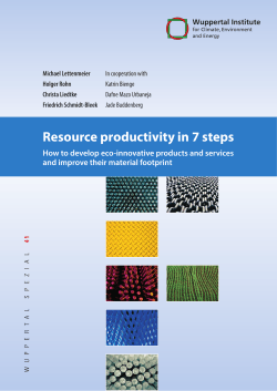 Resource productivity in 7 steps and improve their material footprint Wuppertal Institute