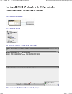 How to send EC-NET AX schedules to the BACnet controllers -controls.com/smartsource/print/702/
