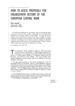 HOW TO ASSESS PROPOSALS FOR ENLARGEMENT REFORM OF THE EUROPEAN CENTRAL BANK