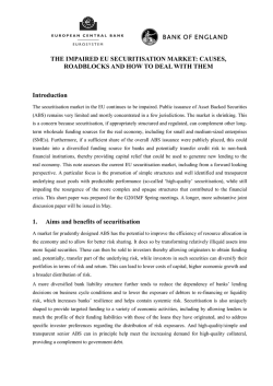 THE IMPAIRED EU SECURITISATION MARKET: CAUSES, Introduction