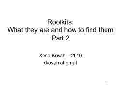 Rootkits: What they are and how to find them Part 2