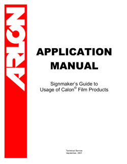 APPLICATION MANUAL Signmaker’s Guide to