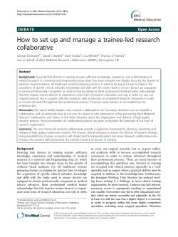 How to set up and manage a trainee-led research collaborative Open Access