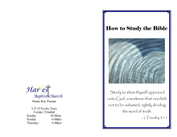 How to Study the Bible