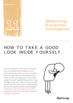 HOW TO TAKE A GOOD LOOK INSIDE YOURSELF. Measuring Emotional