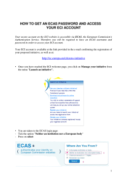 HOW TO GET AN ECAS PASSWORD AND ACCESS YOUR ECI ACCOUNT