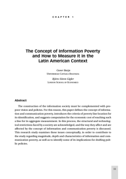 The Concept of Information Poverty Latin American Context Abstract