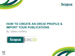 HOW TO CREATE AN ORCID PROFILE &amp; IMPORT YOUR PUBLICATIONS