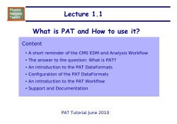 Lecture 1.1 What is PAT and How to use it? Content