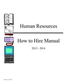 Human Resources How to Hire Manual  2013 - 2014