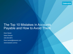 The Top 10 Mistakes in Accounts Dean Baxter Sales Director