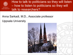 How to talk to politicians so they will listen