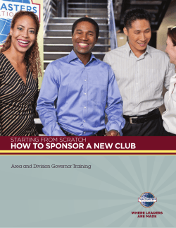 HOW TO SPONSOR A NEW CLUB STARTING FROM SCRATCH