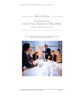 How to Get Value Out of a Project Management Office (PMO) W P