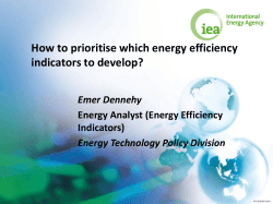 How to prioritise which energy efficiency indicators to develop?  Emer Dennehy