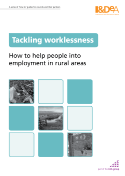 Tackling worklessness How to help people into employment in rural areas