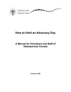 How to Hold an Advocacy Day  Osteoporosis Canada