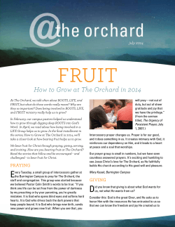 FRUIT How to Grow at The Orchard in 2014
