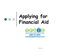 Applying for Financial Aid 2004-2005