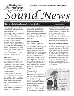 Sound News The Nation’s Voice for People with Hearing Loss