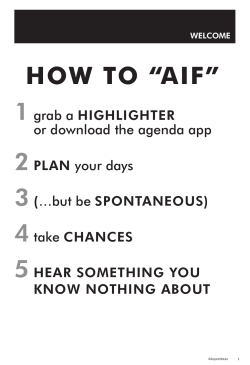HOW TO “AIF” 1 2 3