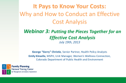 It Pays to Know Your Costs: Cost Analysis Webinar 3: