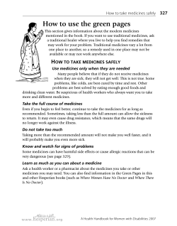 How to use the green pages 327 How to take medicines safely