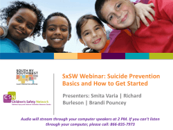 SxSW Webinar: Suicide Prevention Basics and How to Get Started