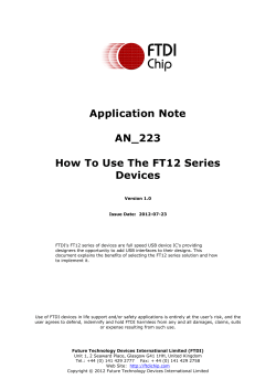 Application Note  AN_223 How To Use The FT12 Series