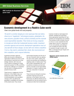 Economic development in a Rubik’s Cube world IBM Global Business Services Change