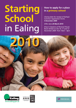 Starting School in Ealing How to apply for a place