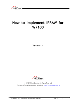 How to implement IPRAW for W7100  Version 1.1