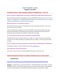 HOW TO SUBMIT A CLAIM Updated:  July 2010