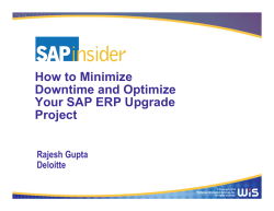 How to Minimize Downtime and Optimize Your SAP ERP Upgrade Project