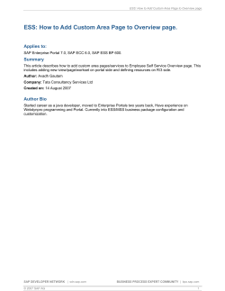 ESS: How to Add Custom Area Page to Overview page. Summary
