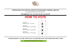 HOW TO VOTE X  CARPENTARIA EXPLORATION LIMITED EXTRAORDINARY GENERAL MEETING