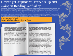 How to get Argument Protocols Up and Going in Reading Workshop