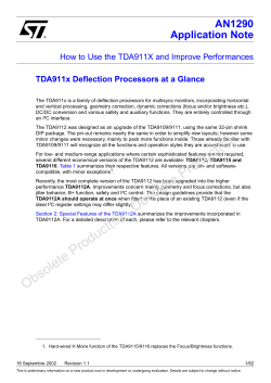 AN1290 Application Note How to Use the TDA911X and Improve Performances