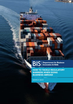How to tackle regulatory barriers wHen doing business abroad MARCH 2010