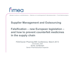 Supplier Management and Outsourcing Falsification – new European legislation –