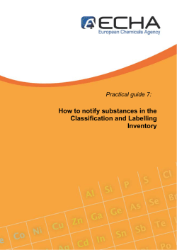How to notify substances in the Classification and Labelling Inventory Practical guide 7: