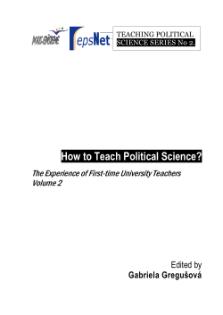 How to Teach Political Science? The Experience of First-time University Teachers