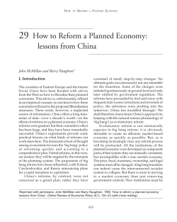 29 How to Reform a Planned Economy: lessons from China