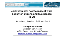 eGovernment: how to make it work better for citizens and businesses