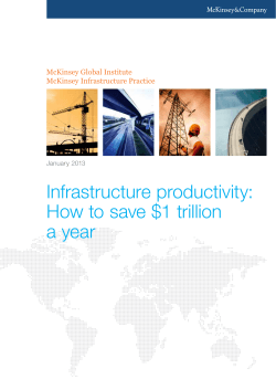 Infrastructure productivity: How to save $1 trillion a year McKinsey Global Institute