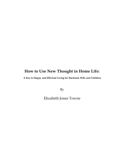How to Use New Thought in Home Life: Elizabeth Jones Towne By