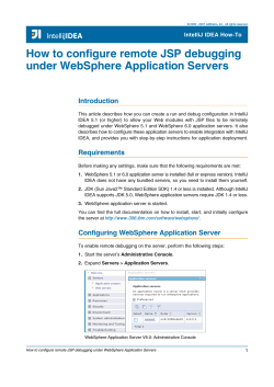 How to configure remote JSP debugging under WebSphere Application Servers Introduction